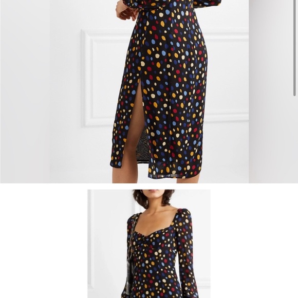 Reformation Mabille midi polka dot dress size 0 - Picture 2 of 7